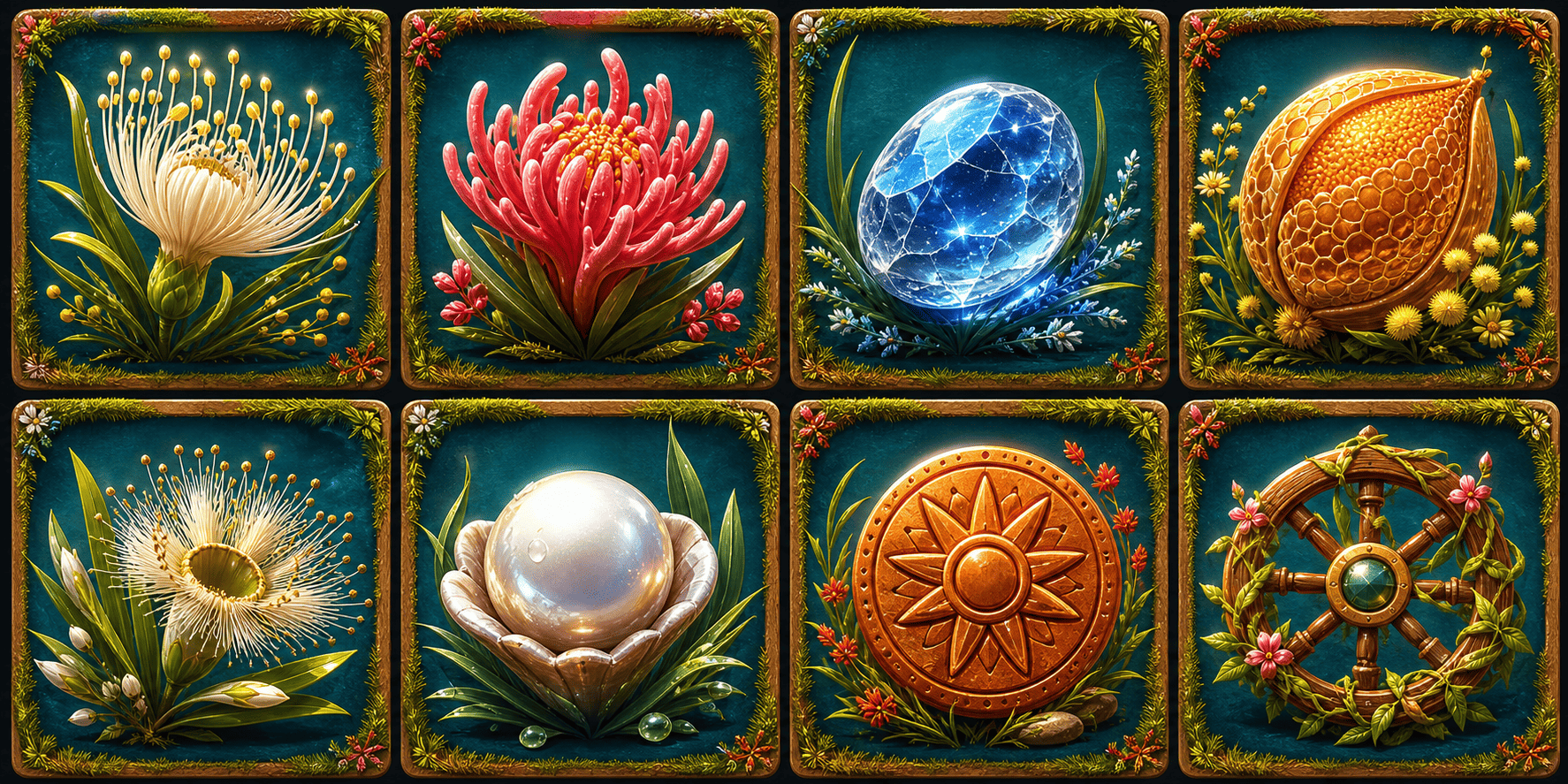 Coral Meadow Lines slot symbols