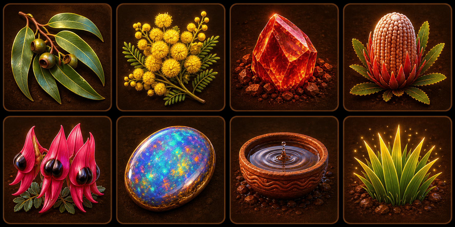 Outback Bloom Reels slot symbols