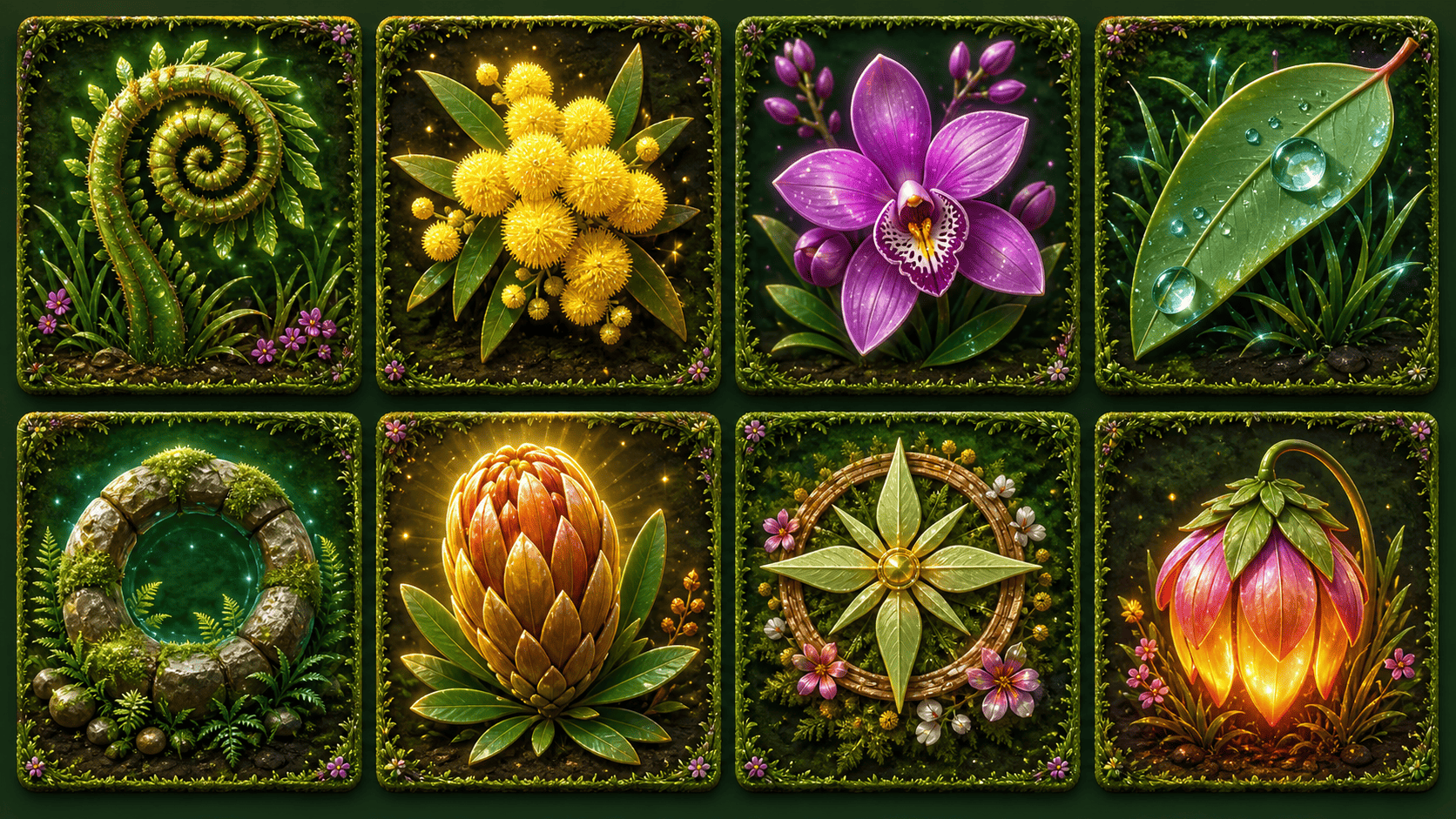 Wattle Wind Garden slot symbols